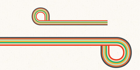Wall Mural - retro style, abstract simple banner 70s, 1970, retro lines on grunge background