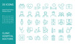 © Julia - Set of line icons of doctor. Editable vector stroke. 64x64 Pixel Perfect.