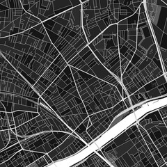  Asnieres-sur-Seine, France dark vector art map