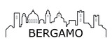 Fototapeta  - Bergamo skyline in white background in vector file. City name lettering.