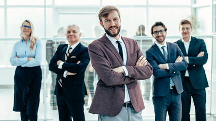 Canvas Print - group of diverse business people standing in the office.