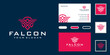 © Royin - falcon minimalistic logo with stylish line design template and business card