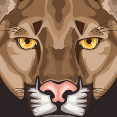 Sticker - cougar animal wild head character icon