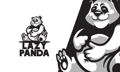 Wall Mural - lazy panda mascot vector illustration