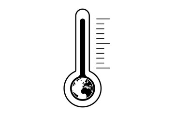 Canvas Print - Global warming. Earth in thermometer