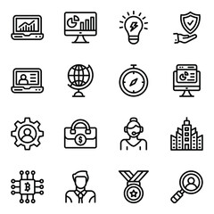 Sticker - 
Pack of Online Analytics Glyph Icons 
