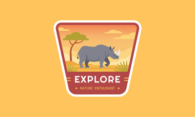 outdoor wildlife adventure logo badge. modern travel logo template best for emblem, patch, sticker, 