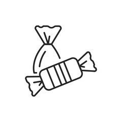 Chocolate candies color line icon. Isolated vector element.