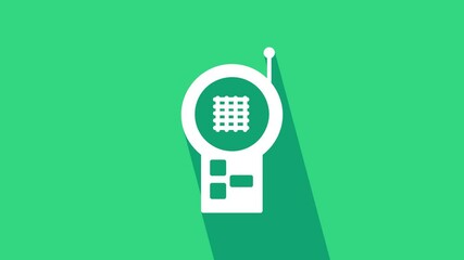 Sticker - White Baby Monitor Walkie Talkie icon isolated on green background. 4K Video motion graphic animation.