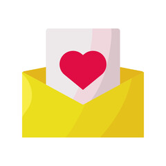 Sticker - heart love in envelope valentines day icon