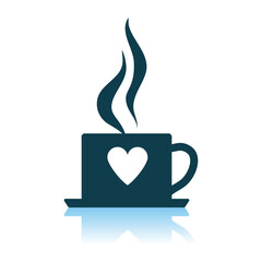 Canvas Print - Valentine Day Coffee Icon