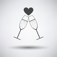 Sticker - Champagne Glass With Heart Icon