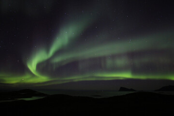 aurora over the mountains