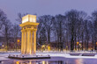 © marcin jucha - Jozef Bem Monument in City Park in Poland at Beautiful Winter Snow Time