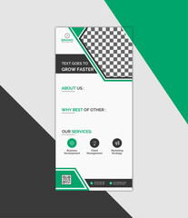 Modern  Creative Corporate Abstract Green color DL Flyer or Rack Card Design Template