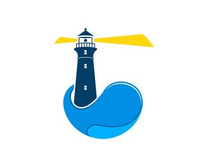 Sticker - Abstract water with modern lighthouse