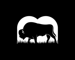 Sticker - Bison silhouette in the B letter