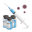 Syringe, Vaccine, COVID-19 Virus - vector shapes images	
