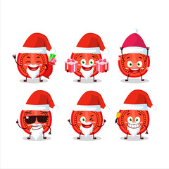 Wall Mural - Santa Claus emoticons with slice of tomato cartoon character