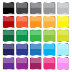 Wall Mural - colored shiny squares. modern button for web design. teal background. abstract square. stock image. 