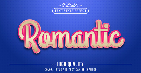 Editable text style effect - Romantic text style theme.