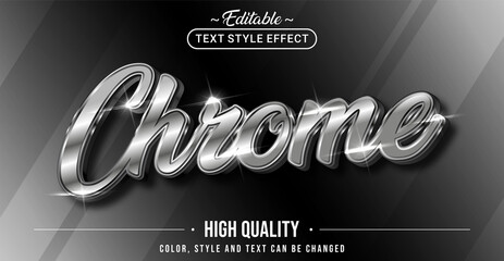 Leinwandbilder - Editable text style effect - Chrome text style theme.