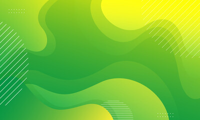 Liquid color background design. Green elements with fluid gradient. Dynamic shapes composition. Vector illustration