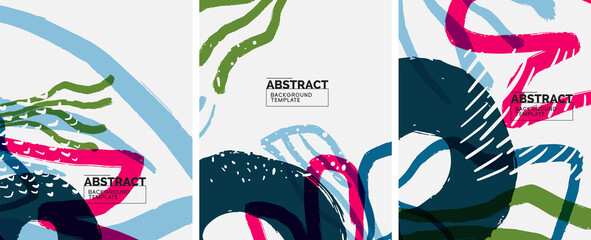 Social media abstract backgrounds. Abstract hand drawn doodles. Vector illustration for covers, banners, flyers