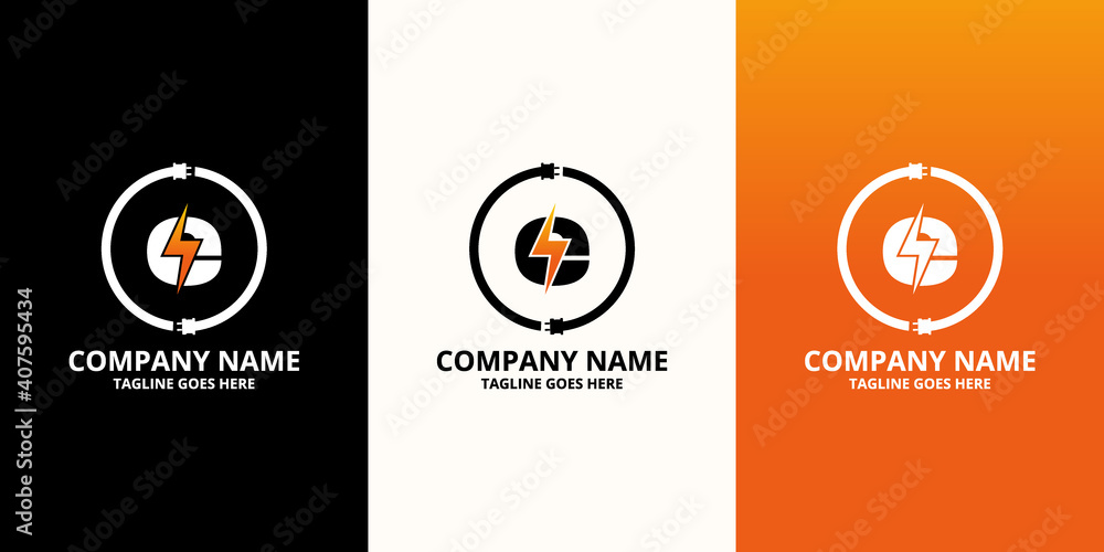 Flash initial letter e Logo Icon Template. Illustration vector graphic ...