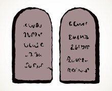 Tablets With 10 Commandments. Vector Drawing