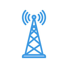 Wall Mural - antenna icon vector illustration in blue style about internet of things for any projects