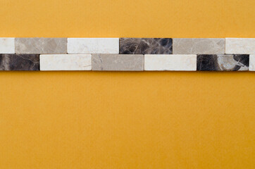 Wall Mural - Decorative marble mosaic tiles on textured paper. Closeup stone texture. Stone background for text.