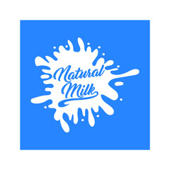 Sticker - Cow milk splashes with letters