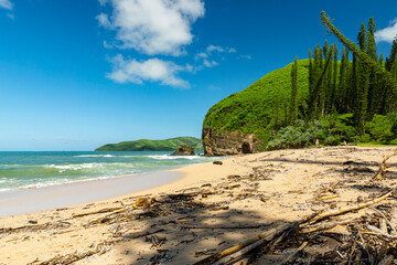 Baie des Tortues (Turtle Bay) beach near Bourail city in New Caledonia.