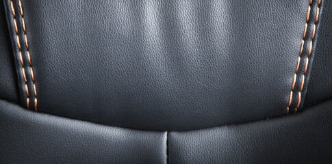 Wall Mural - Black leather material texture background.