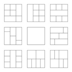 Wall Mural - photo collage set. templates for photo in line style. empty photo collage. vector