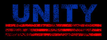 Unity In America Illustration In Red And Blue With Black Background, Distressed Or Grunge Affect