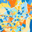 Art map of Knittelfeld, Austria in Blue Orange