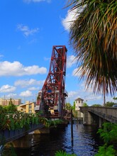 North America, United States, Florida, Hillsborough County, Tampa, Bascule Railway Bridge Over The Hillsborough River