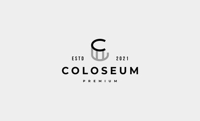 Wall Mural - Colosseum simple Logo vector Design icon Illustration