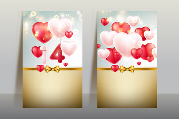 Sticker - Valentine's Day card background template
