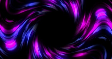Wall Mural - Glowing pink and blue swirl rotating and pulsating on black background