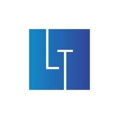 Creative initial letter LT square logo design concept vector