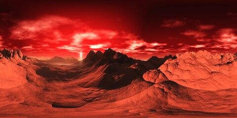 Wall Mural - Mars, HDRI, environment map , Round panorama, spherical panorama, equidistant projection, 360 high resolution panorama, 3d rendering