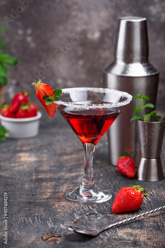 Strawberry martini. Sweet summer cocktail