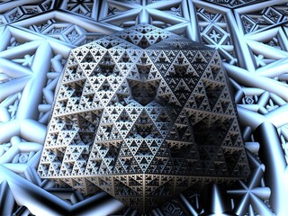 3d abstract fractal illustration.Abstract shapes in color.