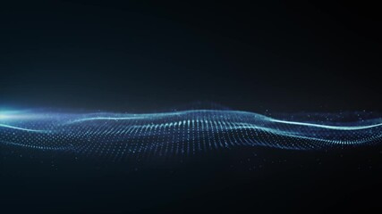 Wall Mural - abstract network mesh waving fx background loop/ 4k animation of an abstract fractal background with