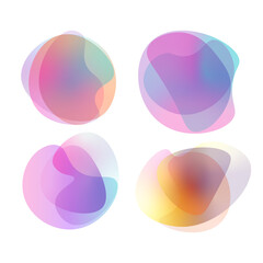 Abstract colorful vibrant gradient blob shapes set. Random blotch. Vector illustration.