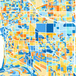 Art map of Torrance, UnitedStates in Blue Orange