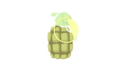 Poster - Hand grenade icon animation best object on white background